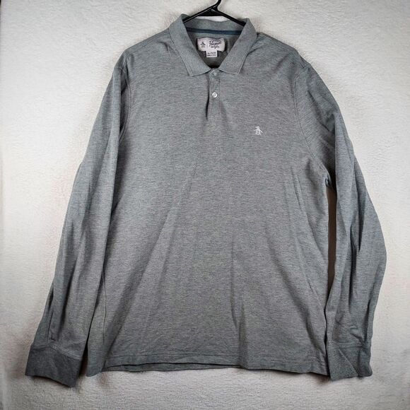 Original Penguin Other - Original Penguin by Munsingwear Men’s Gray Long‑Sleeve Polo, Size XL – Classic F